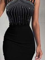 Women's Dresses Slim Fit Diamond Tie Sleeveless Dress - Midi Dresses - Instastyled | Online Fashion Free Shipping Clothing, Dresses, Tops, Shoes - 16/02/2022 - 40-50 - Bodycon Dresses