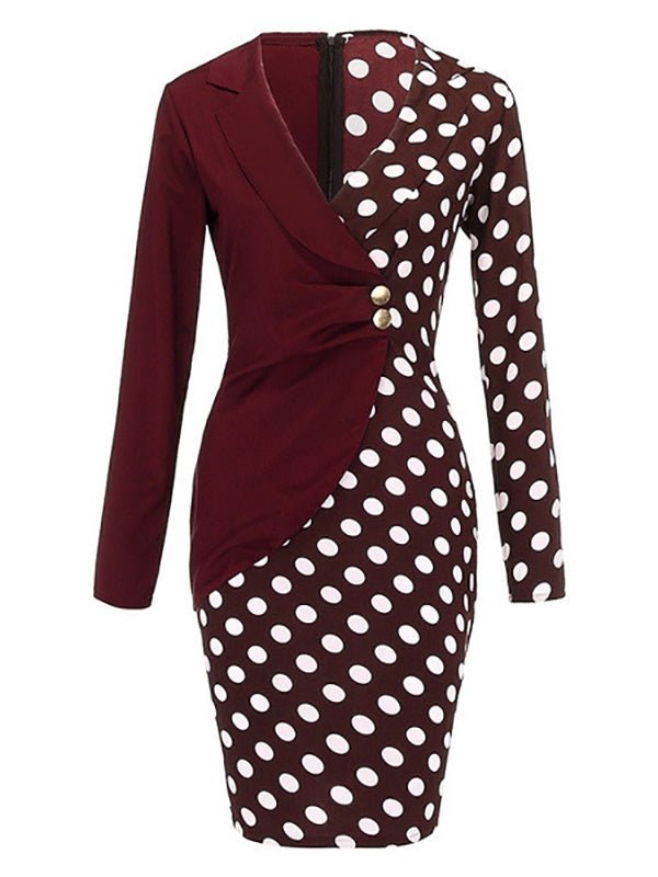 Women's Dresses Slim Stitching Business Mini Dress - Mini Dresses - Instastyled | Online Fashion Free Shipping Clothing, Dresses, Tops, Shoes - 11/1/2023 - color-black - color-leopard