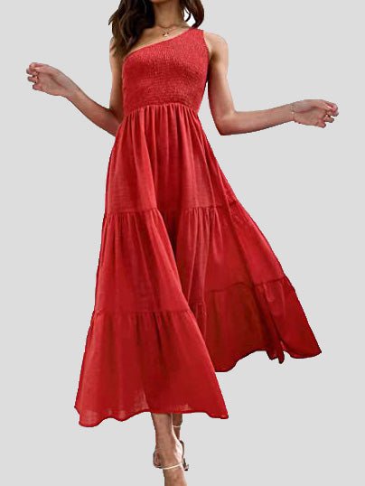 Women's Dresses Solid One Shoulder Sleeveless Dress - Maxi Dresses - Instastyled | Online Fashion Free Shipping Clothing, Dresses, Tops, Shoes - 10/03/2022 - 30-40 - Casual Dresses