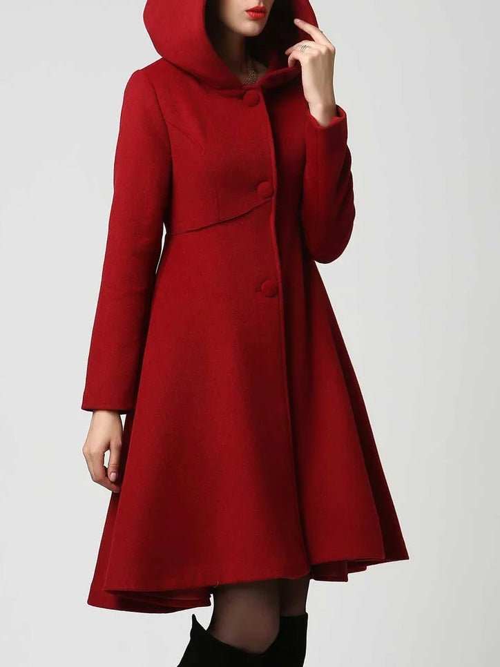 Women's Dresses Solid Pocket Long Sleeve Hooded Dress - Midi Dresses - Instastyled | Online Fashion Free Shipping Clothing, Dresses, Tops, Shoes - 21/09/2022 - Casual Dresses - Color_Black