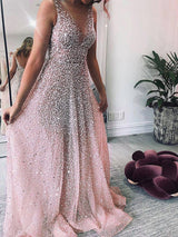 Women's Dresses Sparkling Deep V-Neck Sleeveless Dress - Maxi Dresses - Instastyled | Online Fashion Free Shipping Clothing, Dresses, Tops, Shoes - 11/01/2022 - color-one-set5-pcs - color-pink