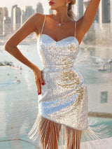 Women's Dresses Sparkling Strap Fringe Party Dress - Mini Dresses - Instastyled | Online Fashion Free Shipping Clothing, Dresses, Tops, Shoes - 14/01/2022 - 40-50 - color-one-set5-pcs