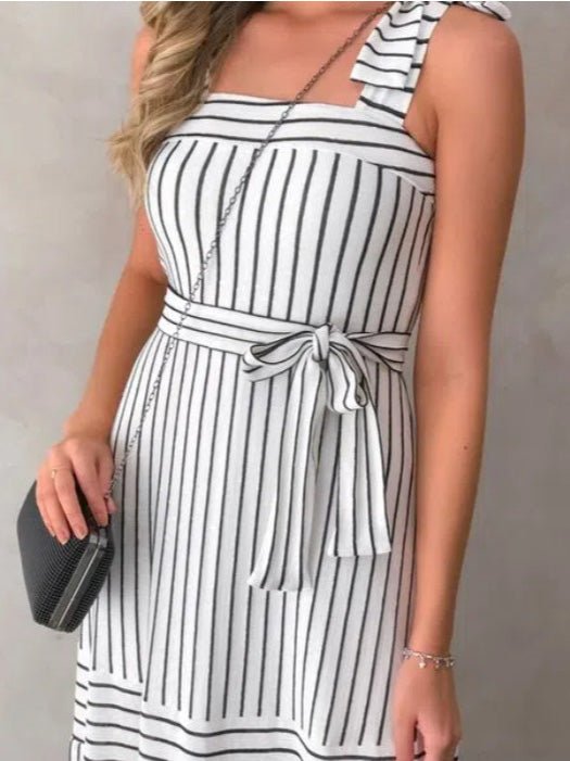 Women's Dresses Suspender Belted Striped Maxi Dress - Maxi Dresses - Instastyled | Online Fashion Free Shipping Clothing, Dresses, Tops, Shoes - 08/03/2022 - 30-40 - color-black