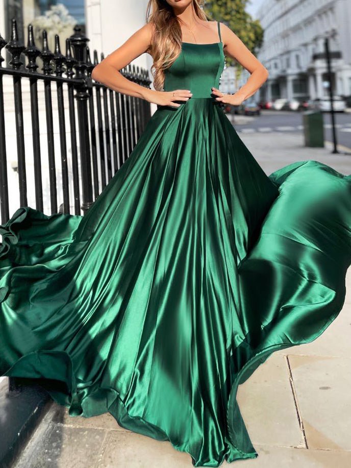 Women's Dresses Suspender Open Back Swing Party Dress - Maxi Dresses - Instastyled | Online Fashion Free Shipping Clothing, Dresses, Tops, Shoes - 09/09/2022 - color-green - Color_Green