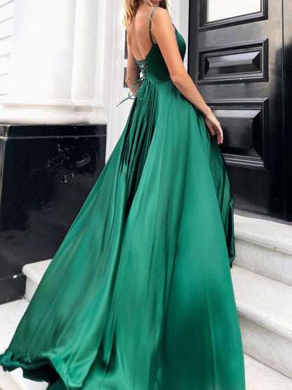 Women's Dresses Suspender Open Back Swing Party Dress - Maxi Dresses - Instastyled | Online Fashion Free Shipping Clothing, Dresses, Tops, Shoes - 09/09/2022 - color-green - Color_Green