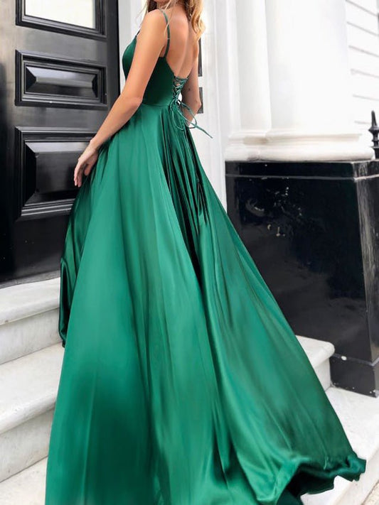 Women's Dresses Suspender Open Back Swing Party Dress - Maxi Dresses - Instastyled | Online Fashion Free Shipping Clothing, Dresses, Tops, Shoes - 09/09/2022 - color-green - Color_Green