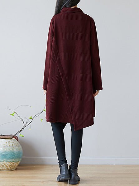 Women's Dresses Turtleneck Long Sleeve Irregular Dress - Midi Dresses - Instastyled | Online Fashion Free Shipping Clothing, Dresses, Tops, Shoes - 21/09/2022 - Casual Dresses - Color_Green