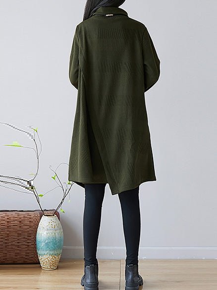 Women's Dresses Turtleneck Long Sleeve Irregular Dress - Midi Dresses - Instastyled | Online Fashion Free Shipping Clothing, Dresses, Tops, Shoes - 21/09/2022 - Casual Dresses - Color_Green