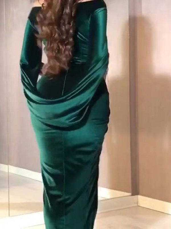 Women's Dresses V-Neck Gold Velvet Long Sleeve Evening Dress - Maxi Dresses - Instastyled | Online Fashion Free Shipping Clothing, Dresses, Tops, Shoes - 24/12/2021 - color-black - color-color_blue