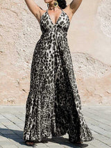 Women's Dresses V-Neck Leopard Print Sling Dress - Maxi Dresses - Instastyled | Online Fashion Free Shipping Clothing, Dresses, Tops, Shoes - 23/02/2022 - 30-40 - color-coffee