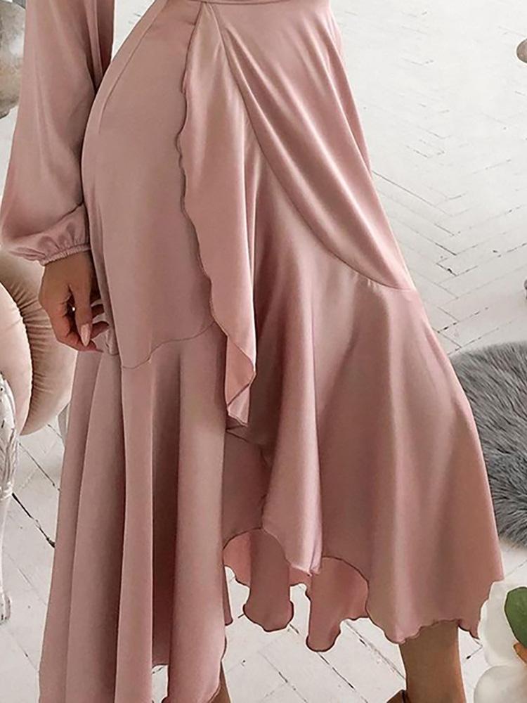 Women's Dresses V-Neck Slim Ruffled Long Sleeve Dress - Maxi Dresses - INS | Online Fashion Free Shipping Clothing, Dresses, Tops, Shoes - 21/08/2021 - 40-50 - Category_Maxi Dresses