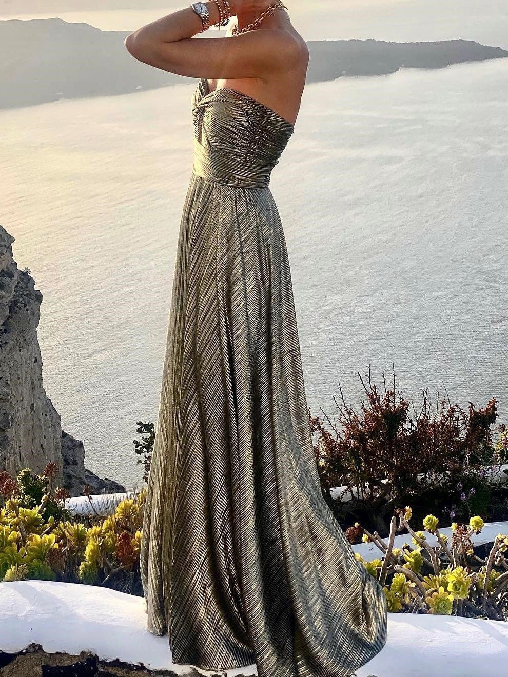 Women's Dresses Wrap Bust Hollow Bronzed Party Dress - Maxi Dresses - Instastyled | Online Fashion Free Shipping Clothing, Dresses, Tops, Shoes - 12/07/2022 - Color_Black - Color_Blue