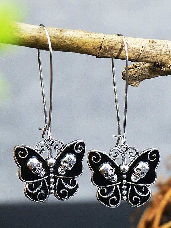 Women's Earrings Halloween Funny Butterfly Skull Earrings - Earrings - INS | Online Fashion Free Shipping Clothing, Dresses, Tops, Shoes - 07/09/2021 - Accs & Jewelry - color-black_gold
