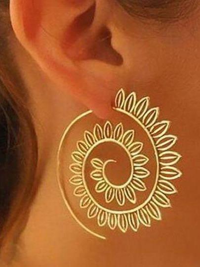 Womens Exaggerated Alloy Round Earrings - LuckyFash™