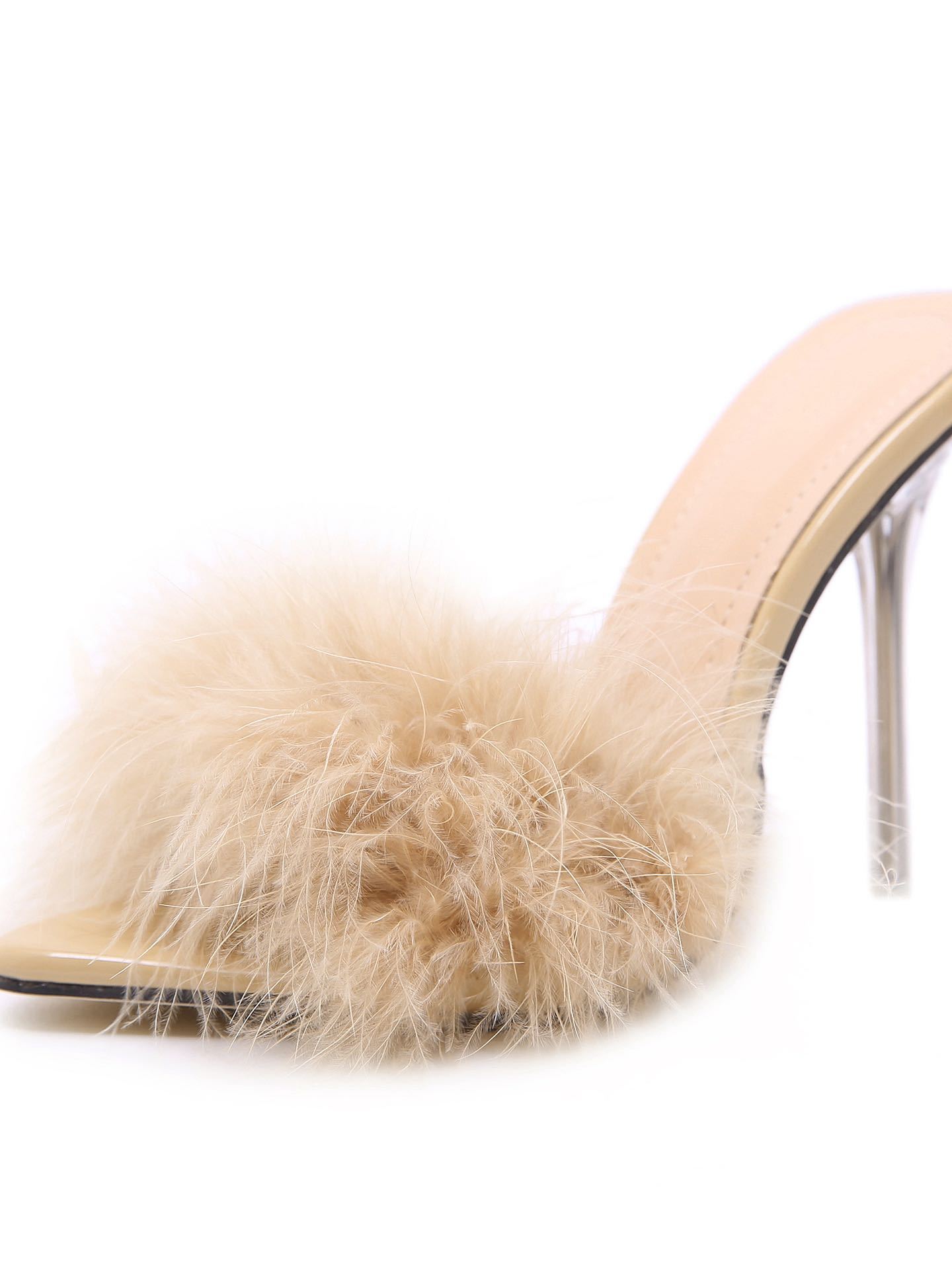 Women's Fabulicious Poise 501f Marabou Slide Shoe - Shoes - INS | Online Fashion Free Shipping Clothing, Dresses, Tops, Shoes - 03/01/2021 - Beige - Black
