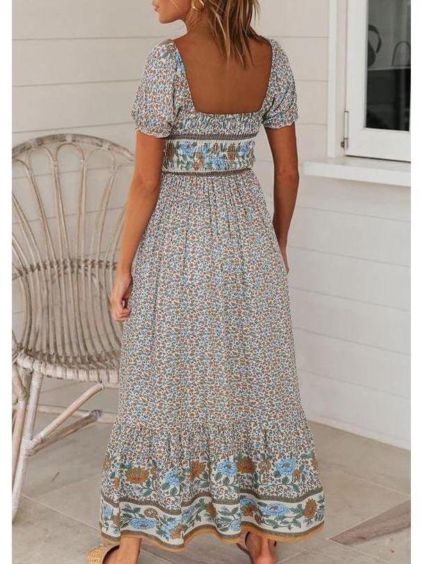 Women's floral midi dress - Dresses - INS | Online Fashion Free Shipping Clothing, Dresses, Tops, Shoes - Color_White - Dresses - Summer