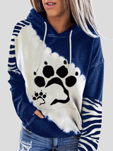 Women's Hoodies Animal Paw Long Sleeve Pocket Hoody - Hoodies - Instastyled | Online Fashion Free Shipping Clothing, Dresses, Tops, Shoes - 10/01/2022 - 20-30 - color-blue