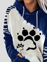 Women's Hoodies Animal Paw Long Sleeve Pocket Hoody - Hoodies - Instastyled | Online Fashion Free Shipping Clothing, Dresses, Tops, Shoes - 10/01/2022 - 20-30 - color-blue