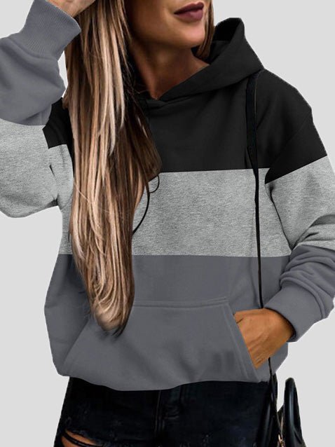 Women's Hoodies Casual Contrast Pocket Long Sleeve Hoody - Hoodies - Instastyled | Online Fashion Free Shipping Clothing, Dresses, Tops, Shoes - 23/09/2022 - 30-40 - color-black