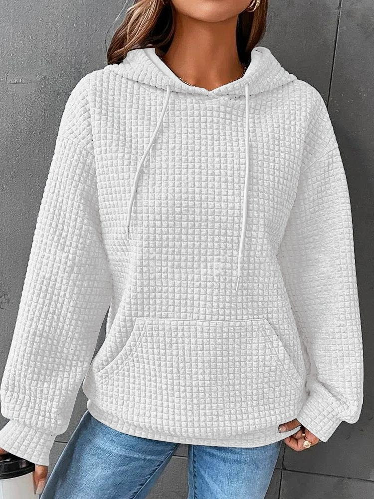 Hoodies - Casual Loose Solid Pullover Hoody - MsDressly