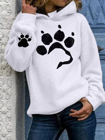 Women's Hoodies Cat Paw Print Long Sleeve Pullover Hoodie - Hoodies - INS | Online Fashion Free Shipping Clothing, Dresses, Tops, Shoes - 10-20 - 21/08/2021 - Category_Hoodies