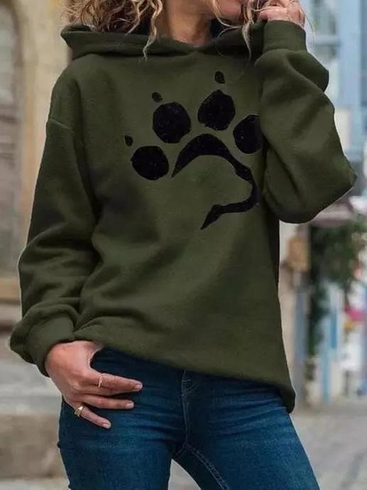 Women's Hoodies Cat Paw Print Long Sleeve Pullover Hoodie - Hoodies - INS | Online Fashion Free Shipping Clothing, Dresses, Tops, Shoes - 10-20 - 21/08/2021 - Category_Hoodies