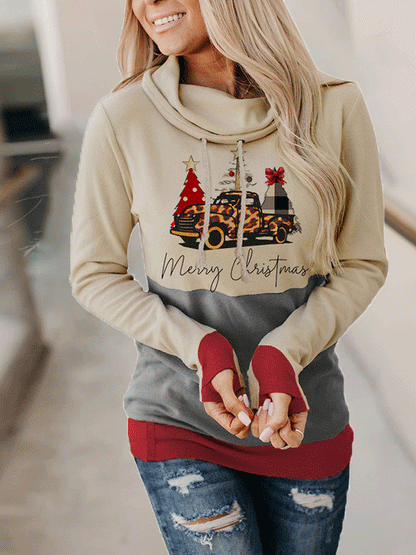 Women's Hoodies Christmas Cartoon Plant Drawstring Long Sleeve Hoodie - Hoodies - INS | Online Fashion Free Shipping Clothing, Dresses, Tops, Shoes - 02/11/2021 - 20-30 - color-brown