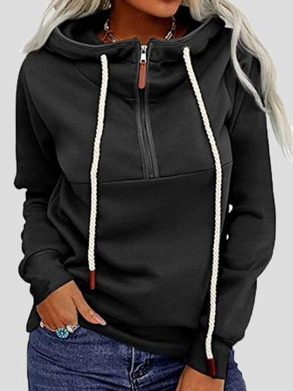 Women's Hoodies Front Zip Long Sleeve Cool Hoodie - Hoodies - INS | Online Fashion Free Shipping Clothing, Dresses, Tops, Shoes - 12/08/2021 - 20-30 - color-black