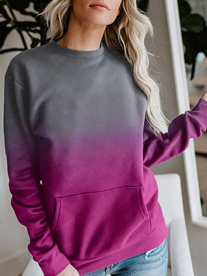 Women's Hoodies Gradient Pocket Long Sleeve Hoodie - Hoodies - INS | Online Fashion Free Shipping Clothing, Dresses, Tops, Shoes - 12/11/2021 - 20-30 - color-gray