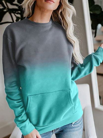 Women's Hoodies Gradient Pocket Long Sleeve Hoodie - Hoodies - INS | Online Fashion Free Shipping Clothing, Dresses, Tops, Shoes - 12/11/2021 - 20-30 - color-gray