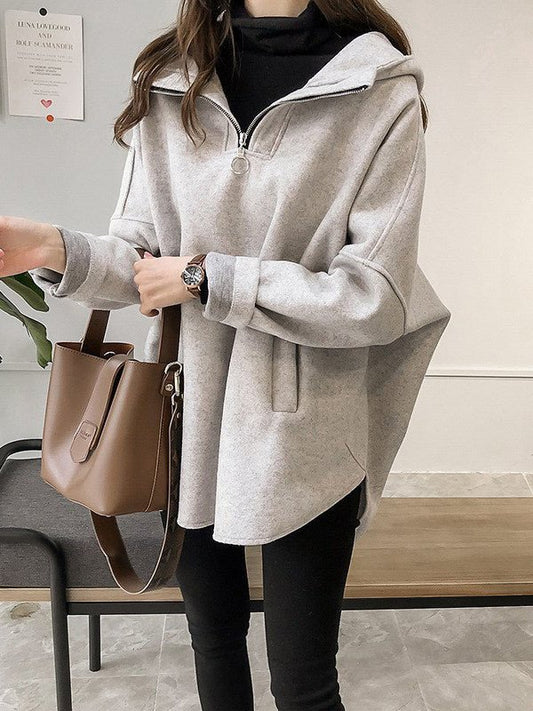 Women's Hoodies Lazy Wind Wool Medium Long Pullover Hoodie - Hoodies - Instastyled | Online Fashion Free Shipping Clothing, Dresses, Tops, Shoes - 20-30 - 7/12/2022 - color-black