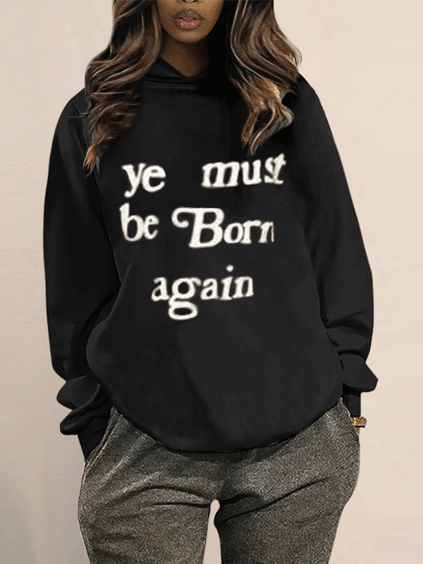 Women's Hoodies Letter Print Long Sleeve Pullover Hoodie - Hoodies - Instastyled | Online Fashion Free Shipping Clothing, Dresses, Tops, Shoes - 13/09/2022 - 30-40 - color-black