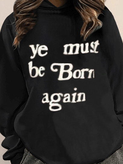 Women's Hoodies Letter Print Long Sleeve Pullover Hoodie - Hoodies - Instastyled | Online Fashion Free Shipping Clothing, Dresses, Tops, Shoes - 13/09/2022 - 30-40 - color-black