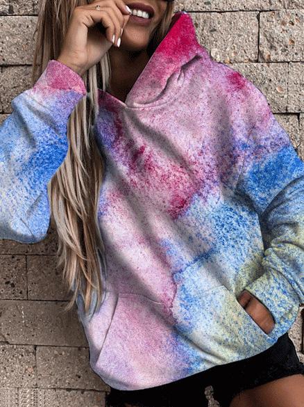 Women's Hoodies Long Sleeve Pocket Gradient Print Hoodie - Hoodies - INS | Online Fashion Free Shipping Clothing, Dresses, Tops, Shoes - 20-30 - 30/08/2021 - Category_Hoodies