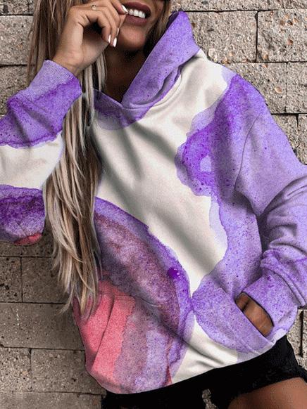 Women's Hoodies Long Sleeve Pocket Gradient Print Hoodie - Hoodies - INS | Online Fashion Free Shipping Clothing, Dresses, Tops, Shoes - 20-30 - 30/08/2021 - Category_Hoodies