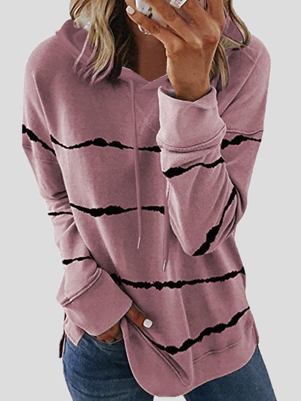 Women's Hoodies Loose Striped Split Long Sleeve Hoodie - Hoodies - INS | Online Fashion Free Shipping Clothing, Dresses, Tops, Shoes - 09/08/2021 - 10-20 - Category_Hoodies