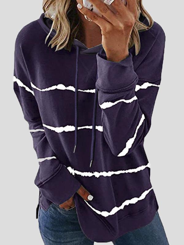 Women's Hoodies Loose Striped Split Long Sleeve Hoodie - Hoodies - INS | Online Fashion Free Shipping Clothing, Dresses, Tops, Shoes - 09/08/2021 - 10-20 - Category_Hoodies