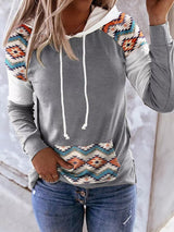Women's Hoodies Pattern Printed Pocket Long Sleeve Hoody - Hoodies - Instastyled | Online Fashion Free Shipping Clothing, Dresses, Tops, Shoes - 19/01/2022 - 30-40 - color-gray