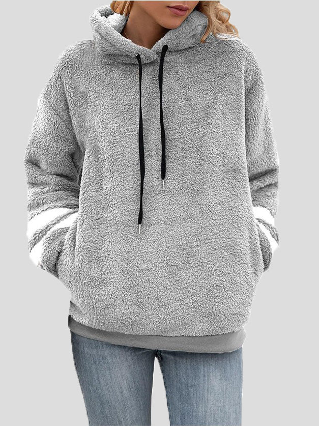 Women's Hoodies Plush Fleece Pocket Long Sleeve Hoody - Hoodies - Instastyled | Online Fashion Free Shipping Clothing, Dresses, Tops, Shoes - 17/09/2022 - 30-40 - CAR2209171261