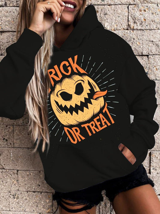 Women's Hoodies Printed Pocket Long Sleeve Casual Hoody - MsDressly