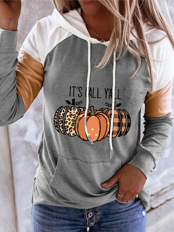 Women's Hoodies Printed Pocket Long Sleeve Hoody - Hoodies - Instastyled | Online Fashion Free Shipping Clothing, Dresses, Tops, Shoes - 20-30 - 23/08/2022 - color-gray