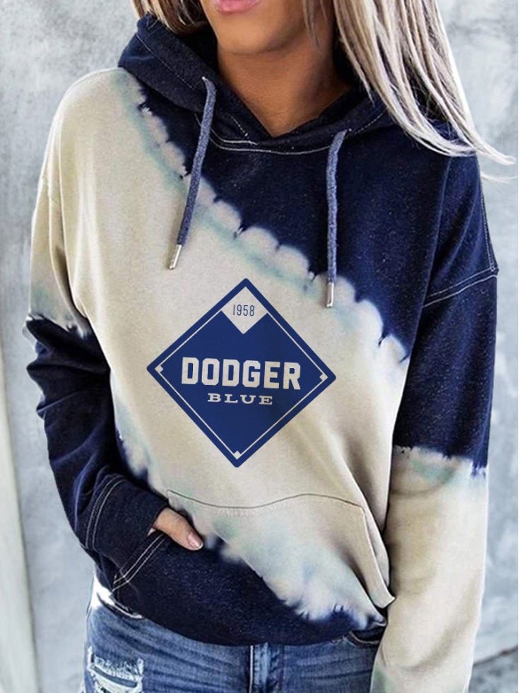 Women's Hoodies Printed Pocket Pullover Drawstring Long Sleeve Hoody - Hoodies - Instastyled | Online Fashion Free Shipping Clothing, Dresses, Tops, Shoes - 23/12/2021 - 30-40 - color-blue