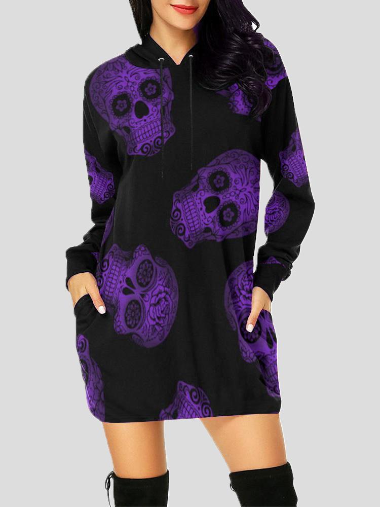Women's Hoodies Small Skull Pocket Drawstring Long Sleeve Hooded - Hoodies - INS | Online Fashion Free Shipping Clothing, Dresses, Tops, Shoes - 20-30 - 24/08/2021 - Category_Hoodies