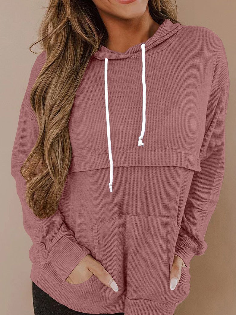 Women's Hoodies Solid Pocket Drawstring Long Sleeve Hoodie - Hoodies - Instastyled | Online Fashion Free Shipping Clothing, Dresses, Tops, Shoes - 06/09/2022 - Color_Black - Color_Blue