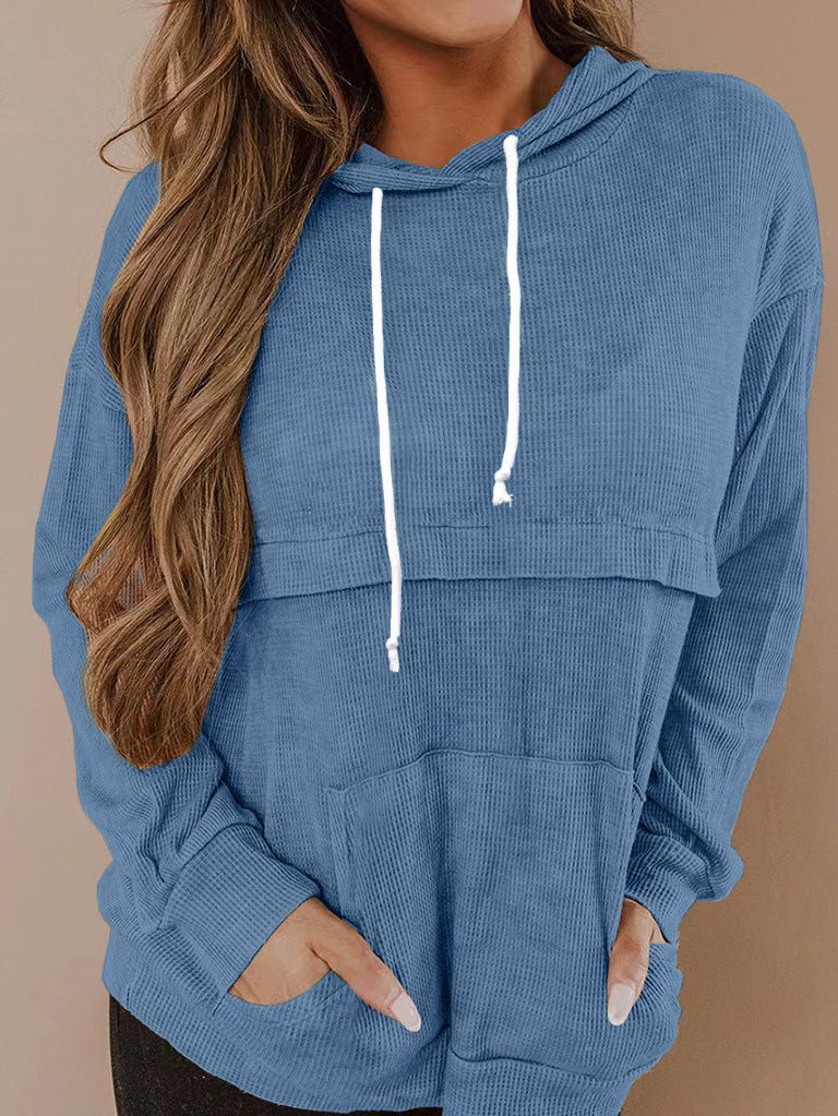 Women's Hoodies Solid Pocket Drawstring Long Sleeve Hoodie - Hoodies - Instastyled | Online Fashion Free Shipping Clothing, Dresses, Tops, Shoes - 06/09/2022 - Color_Black - Color_Blue