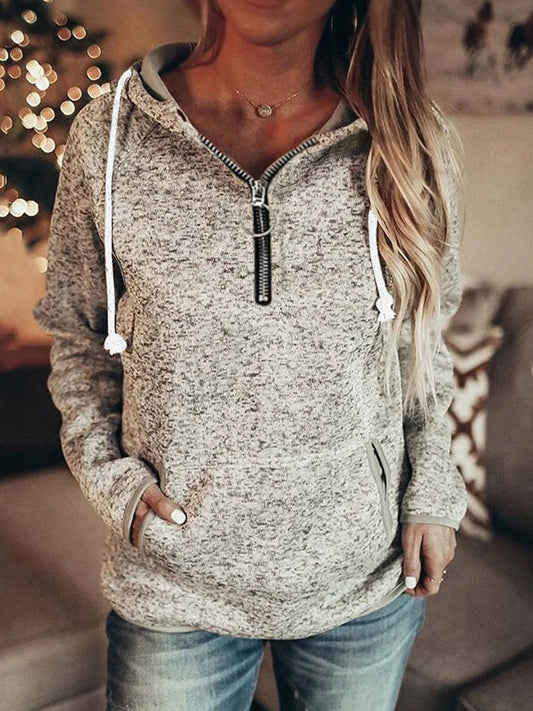 Women's Hoodies Zip Pocket Drawstring Long Sleeve Hoodie - Hoodies - Instastyled | Online Fashion Free Shipping Clothing, Dresses, Tops, Shoes - 05/01/2022 - 30-40 - color-black