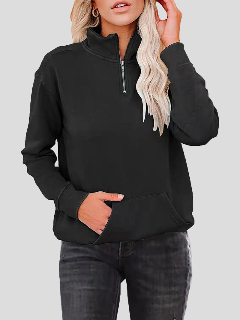 Women's Hoodies Zipper Stand Collar Pocket Long Sleeve Hoodies - Hoodies - Instastyled | Online Fashion Free Shipping Clothing, Dresses, Tops, Shoes - 04/01/2022 - 20-30 - color-black