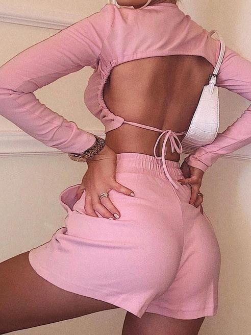 Women's Hot Selling Fashion Sports Two-piece Suit - Two-piece Outfits - INS | Online Fashion Free Shipping Clothing, Dresses, Tops, Shoes - 17/05/2021 - Color_Khaki - Color_Pink