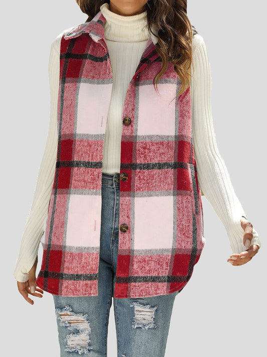 Women's Jackets Flannel Plaid Vintage Pocket Sleeveless Tank Jacket - Jackets - Instastyled | Online Fashion Free Shipping Clothing, Dresses, Tops, Shoes - 20/01/2022 - 40-50 - Coats & Jackets