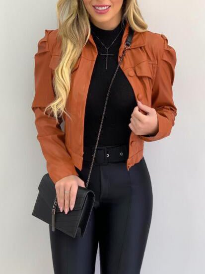 Women's Jackets Lapel Single Breasted Long Sleeve Short Jacket - Jackets - Instastyled | Online Fashion Free Shipping Clothing, Dresses, Tops, Shoes - 07/09/2022 - Color_Black - Color_Blue
